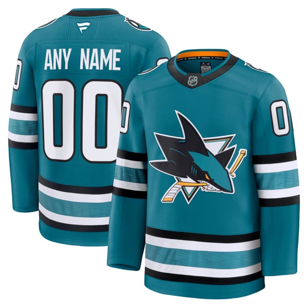 Selfika Fanatics San Jose Sharks Home Custom Jersey - Teal