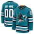 Selfika Fanatics San Jose Sharks Home Custom Jersey - Teal