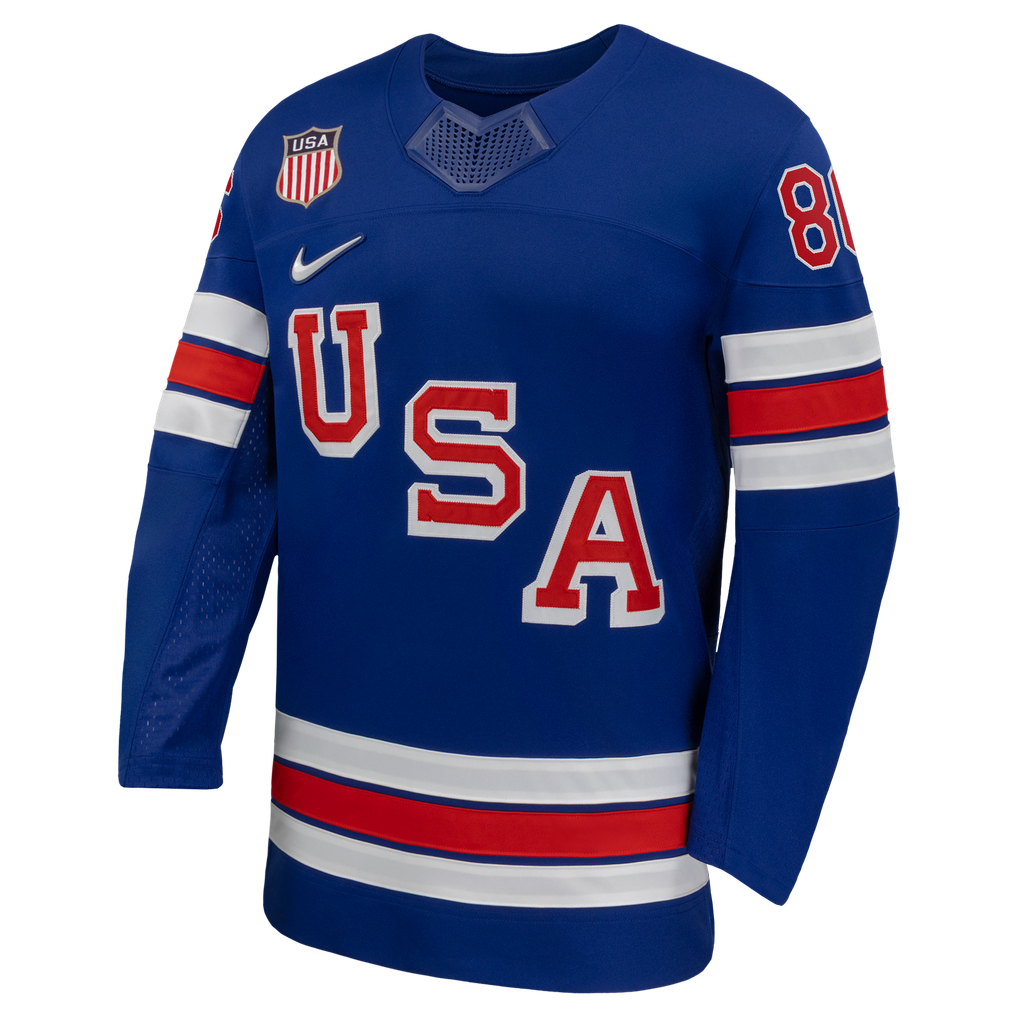 Selfika Nike US Hockey Jack Hughes 2026 Home Replica Jersey