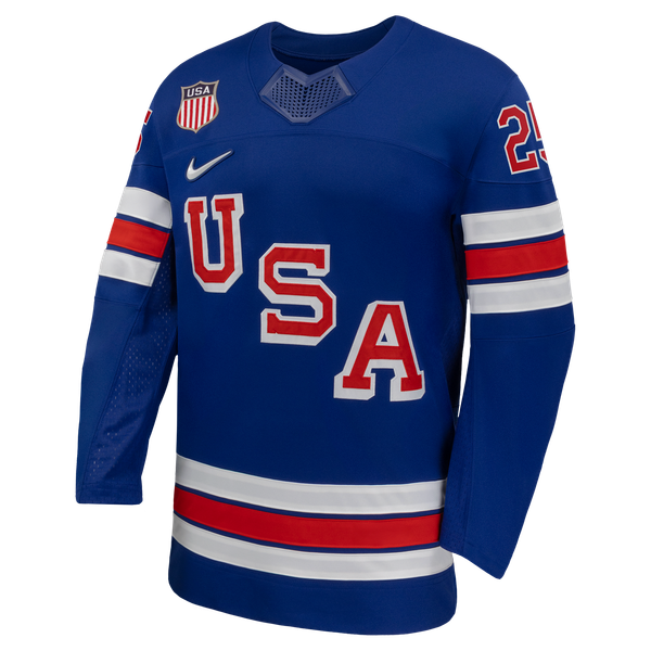 Selfika Charlie McAvoy Nike US Hockey 2026 Home Jersey Royal