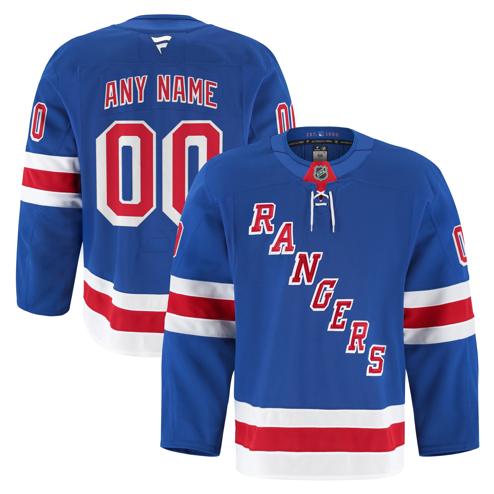 Selfika New York Rangers Fanatics Authentic Pro Custom Jersey