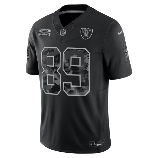 Brock Bowers Las Vegas Raiders Nike 2026 Salute to Service Stitched Limited Jersey - Black