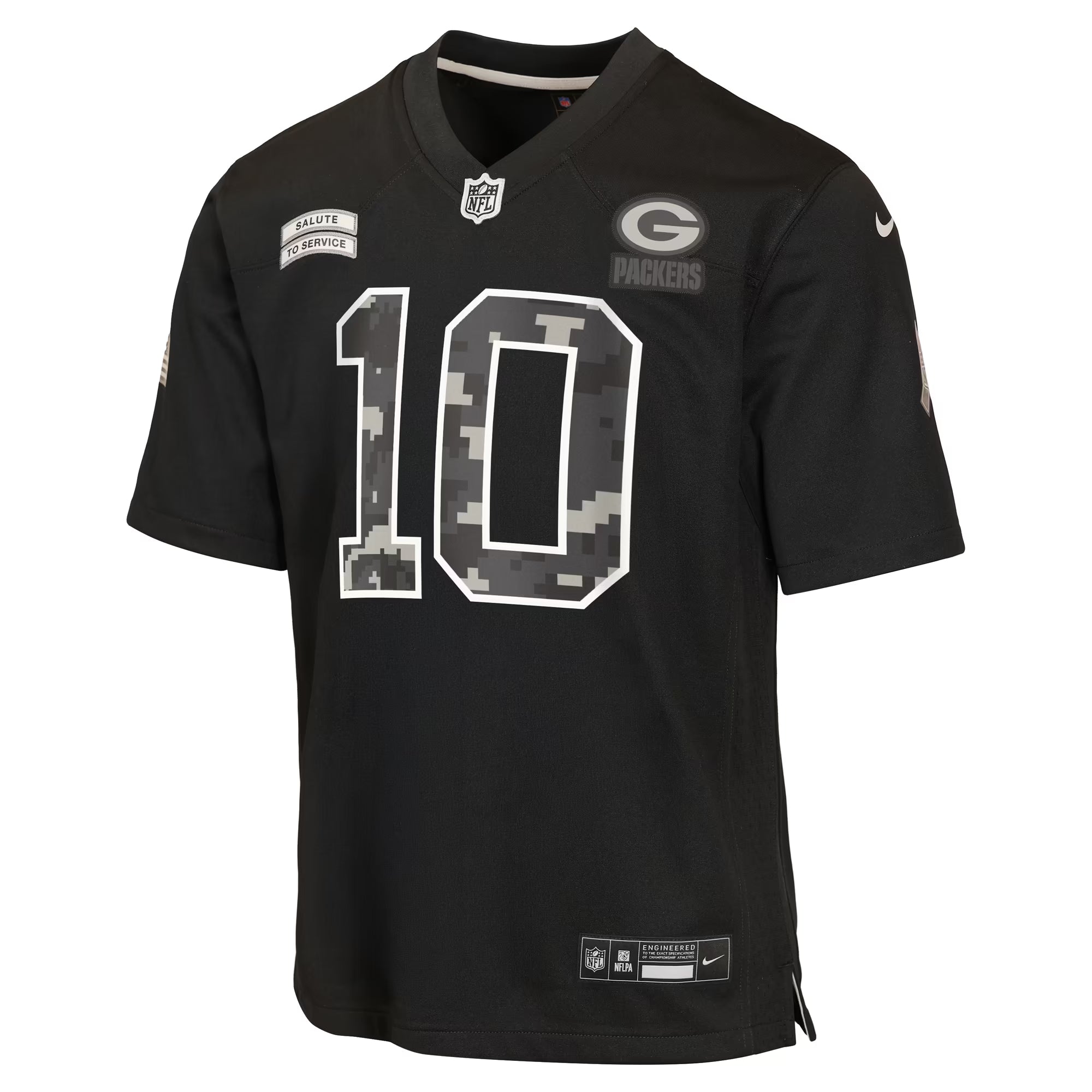 Jordan Love Green Bay Packers Nike Youth 2026 Salute to Service Game Jersey - Black