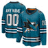 Selfika Fanatics San Jose Sharks Home Breakaway Custom Jersey - Teal