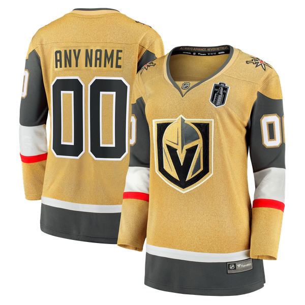 Selfika Fanatics Women's Vegas Golden Knights 2026 Stanley Cup Final Breakaway Custom Jersey - Gold