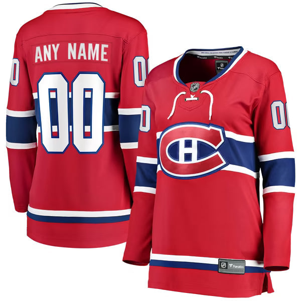 Selfika Fanatics Women's Montreal Canadiens Home Breakaway Custom Jersey - Red