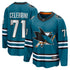 Selfika Macklin Celebrini Sharks Fanatics Jersey Teal