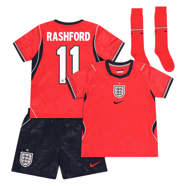 England Nike Away Stadium Mini Kit 2026 - Little Kids with Rashford 11 printing - Jersey Teams World