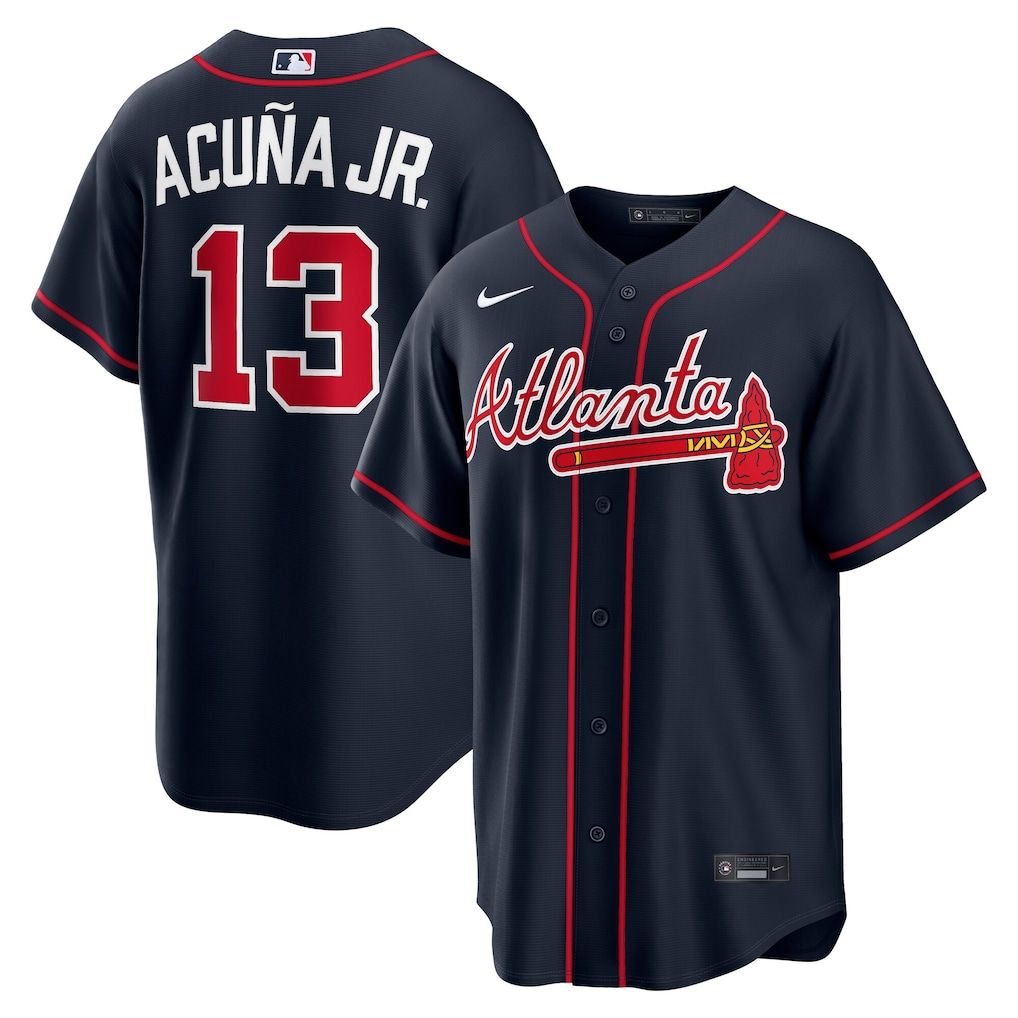 Nike Ronald Acuña Jr. Atlanta Braves Alternate Replica Jersey Navy