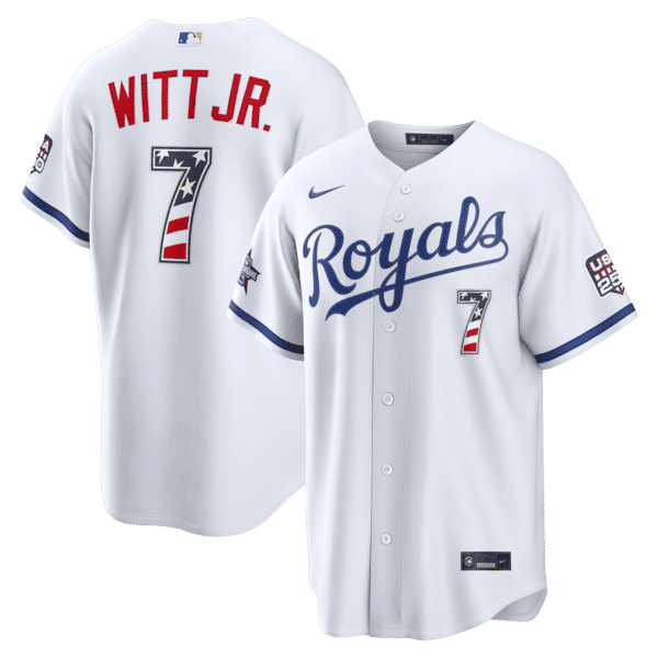 Nike Bobby Witt Jr. Kansas City Royals 2026 All-Star Edition Stars & Stripes Stadium Jersey White