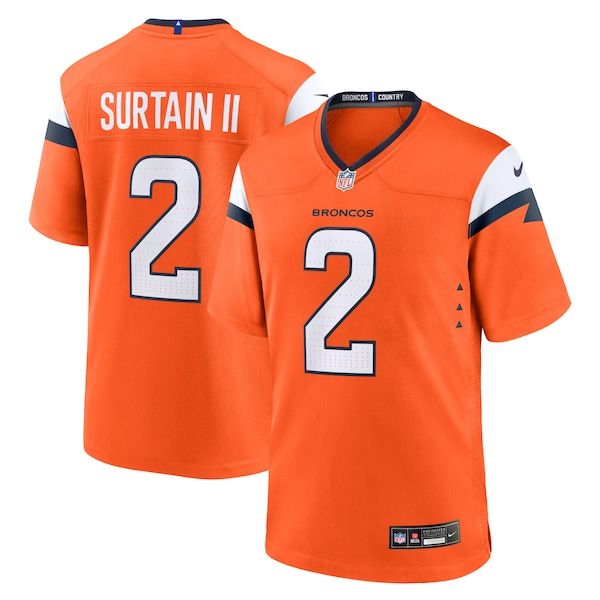 Nike Patrick Surtain II Denver Broncos Team Game Jersey Orange