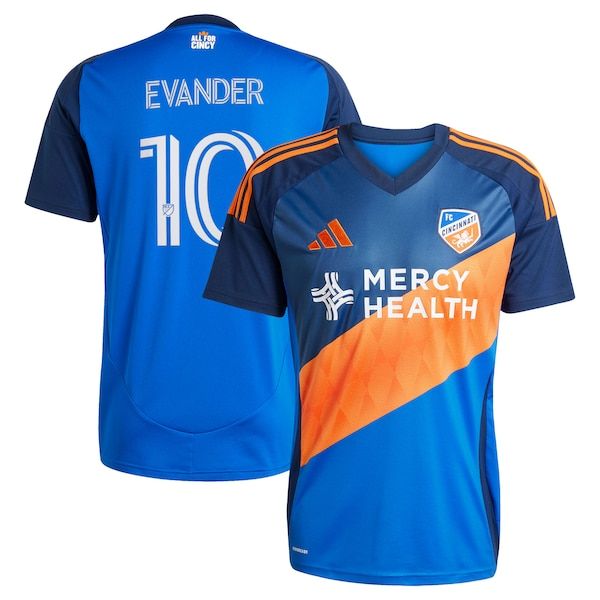 Adidas Evander da Silva Ferreira FC Cincinnati 2025 Orange and Blue Legacy Kit Replica Jersey Blue