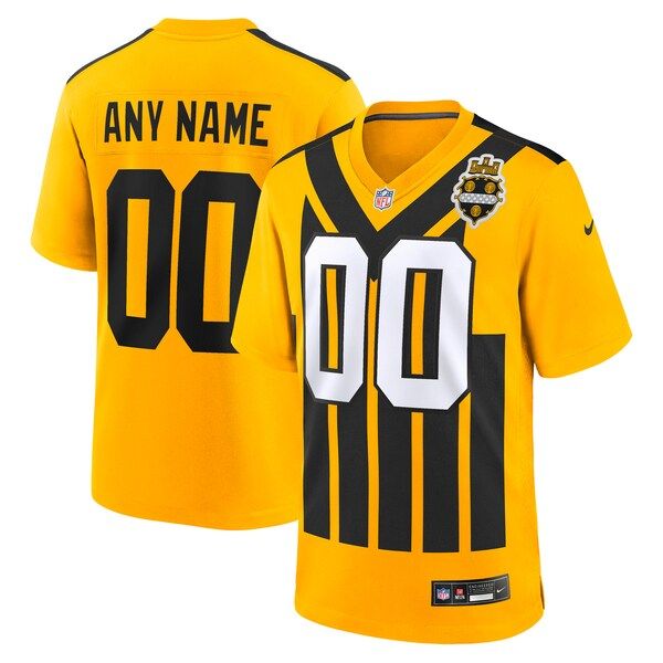 Nike Pittsburgh Steelers Alternate 1933 Throwback Game Custom Jersey Gold