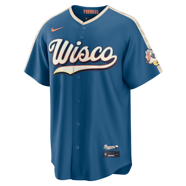 Nike Christian Yelich Milwaukee Brewers 2026 City Connect Stadium Jersey Mineral Blue