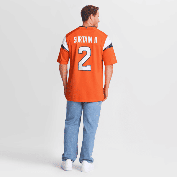 Nike Patrick Surtain II Denver Broncos Team Game Jersey Orange
