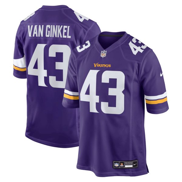 Nike Andrew Van Ginkel Minnesota Vikings Game Jersey Purple