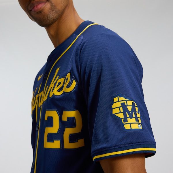 Nike Christian Yelich Milwaukee Brewers Alternate Limited Jersey Navy