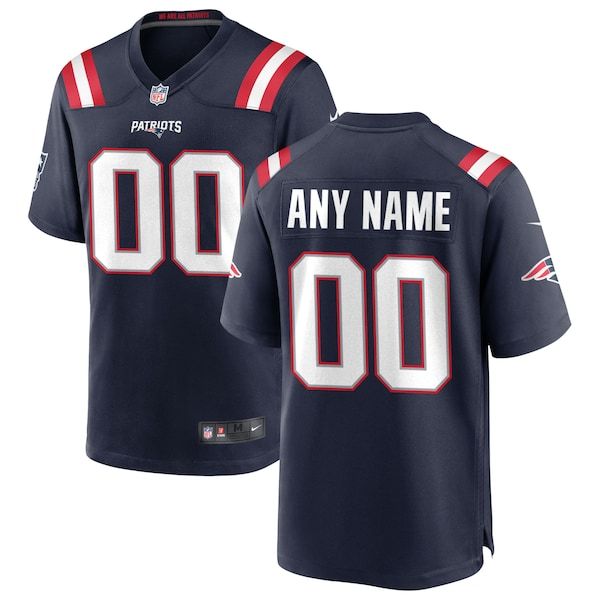 Nike New England Patriots Custom Game Jersey Navy