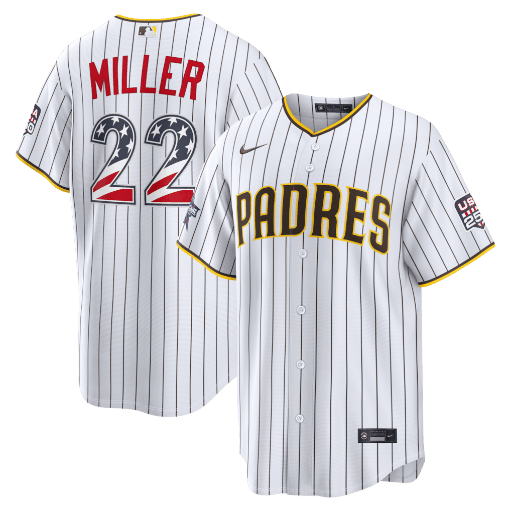 Nike Mason Miller San Diego Padres 2026 All-Star Edition Stars & Stripes Stadium Jersey White