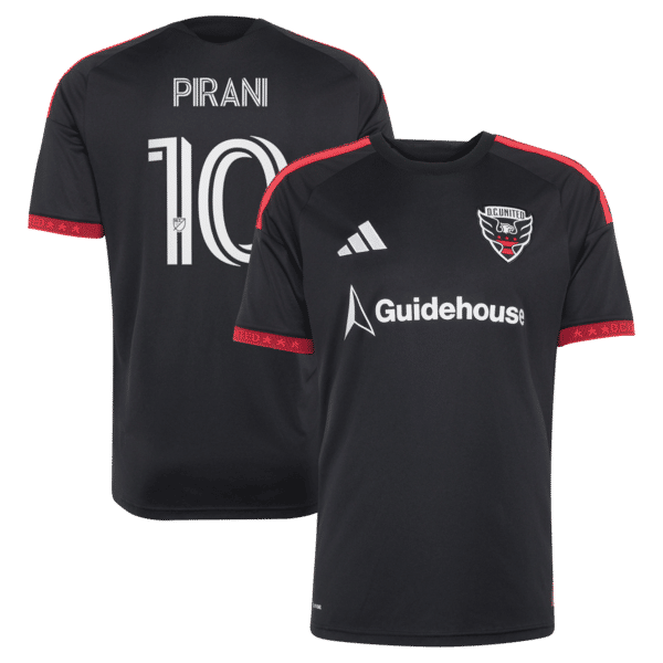 Adidas Gabriel Pirani D.C. United 2026 Black-and-Red Kit Replica Jersey Black