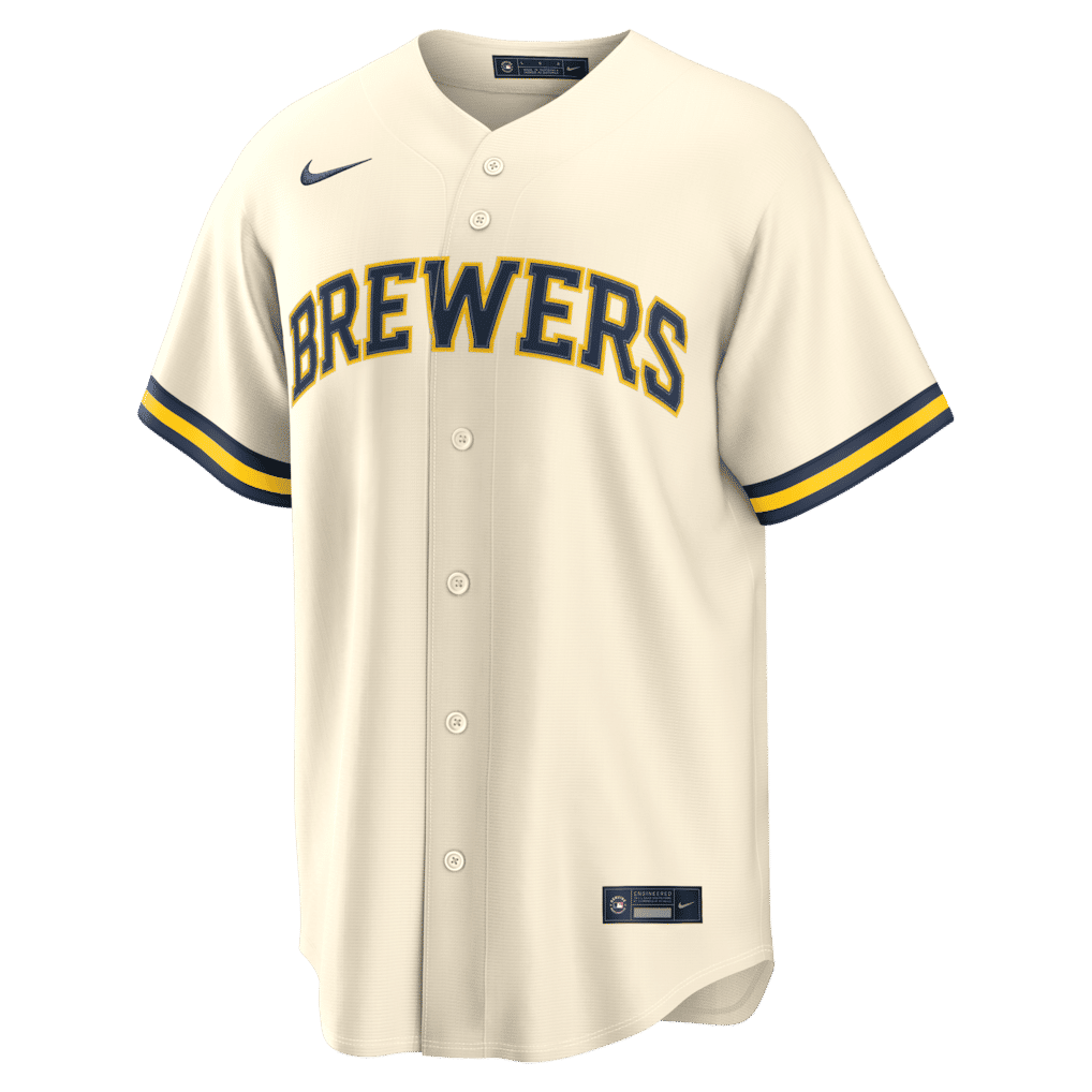 Nike Milwaukee Brewers Home Replica Custom Jersey Cream