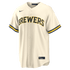 Nike Milwaukee Brewers Home Replica Custom Jersey Cream