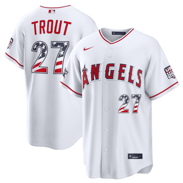 Nike Mike Trout Los Angeles Angels 2026 All-Star Edition Stars & Stripes Stadium Jersey White