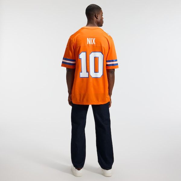 Nike Bo Nix Denver Broncos Mile High Collection 1977 Throwback Game Jersey Orange