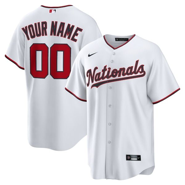 Nike Washington Nationals Home Custom Replica Jersey White