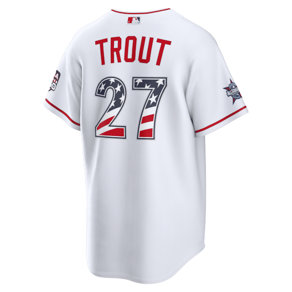 Nike Mike Trout Los Angeles Angels 2026 All-Star Edition Stars & Stripes Stadium Jersey White