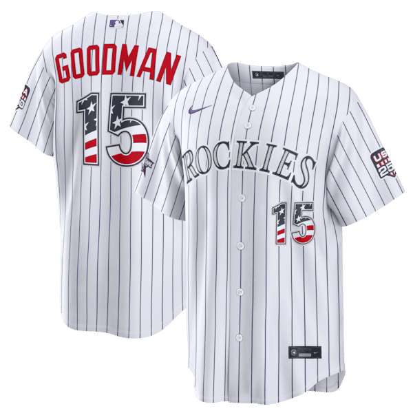 Nike Hunter Goodman Colorado Rockies 2026 All-Star Game Stars & Stripes Stadium Jersey White