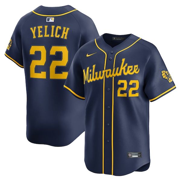 Nike Christian Yelich Milwaukee Brewers Alternate Limited Jersey Navy