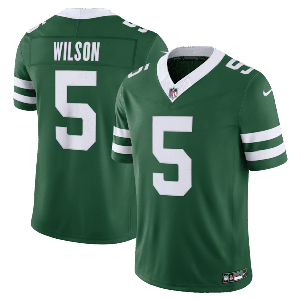 Nike Garrett Wilson New York Jets Vapor F.U.S.E. Stitched Limited Jersey Green
