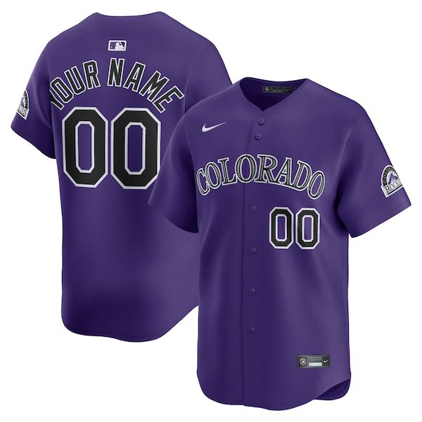 Nike Colorado Rockies Alternate Limited Custom Jersey Purple