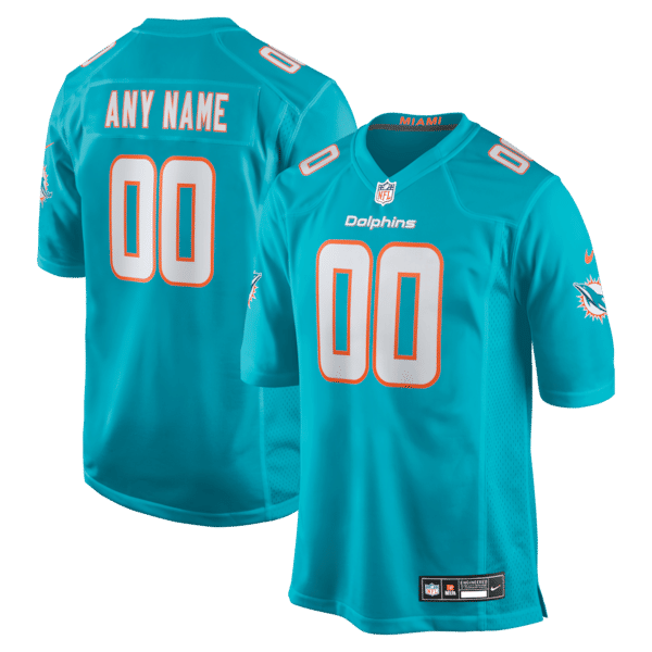Nike Miami Dolphins Custom Game Jersey Aqua