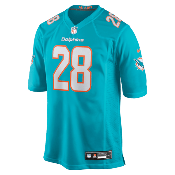 Nike De'Von Achane Miami Dolphins Game Jersey Aqua
