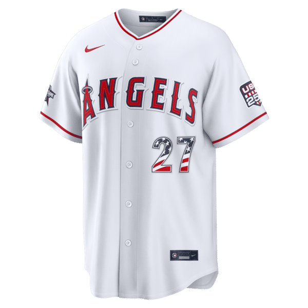 Nike Mike Trout Los Angeles Angels 2026 All-Star Edition Stars & Stripes Stadium Jersey White