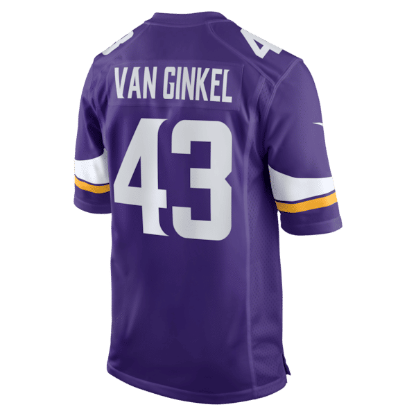 Nike Andrew Van Ginkel Minnesota Vikings Game Jersey Purple