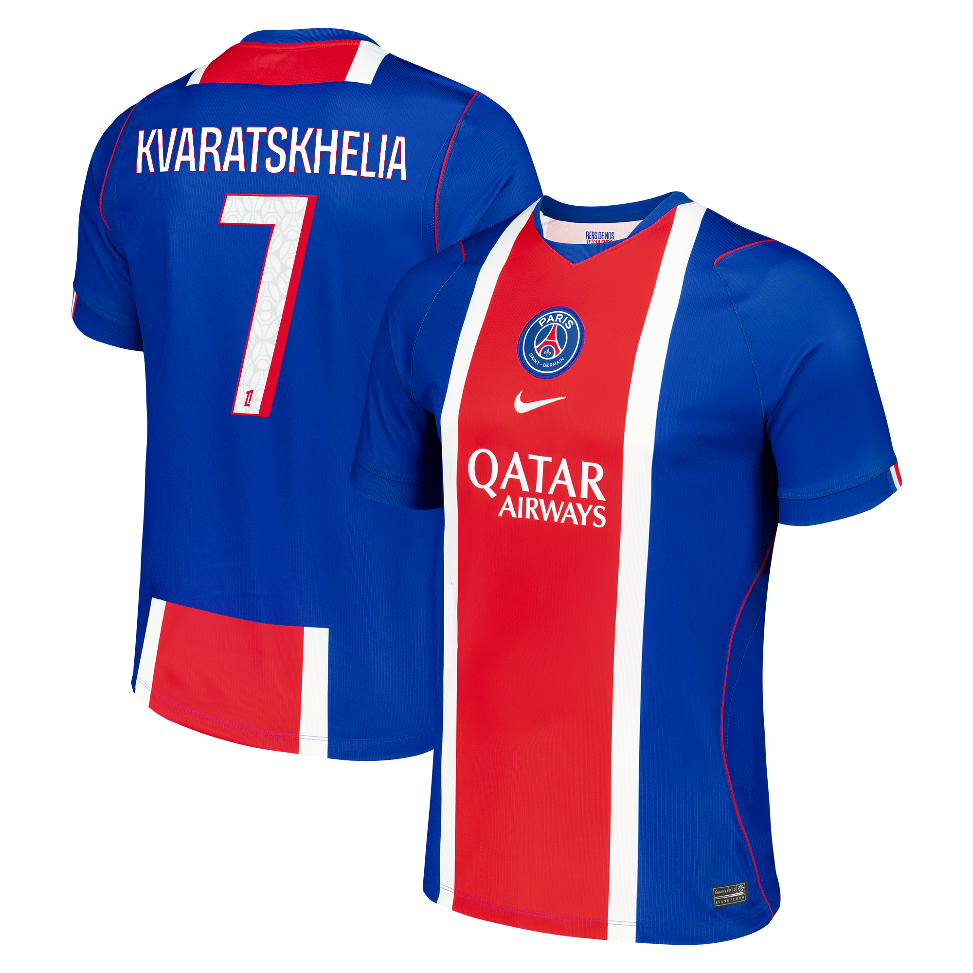 Official Khvicha Kvaratskhelia Paris Saint-Germain Nike 2026/27 Home Stadium Replica Jersey - Blue - Jersey Teams World