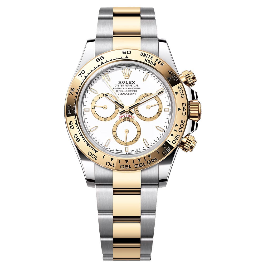Selfika™ Men's Two Tone Chronograph Watch 1.6 in White Dial 126503
