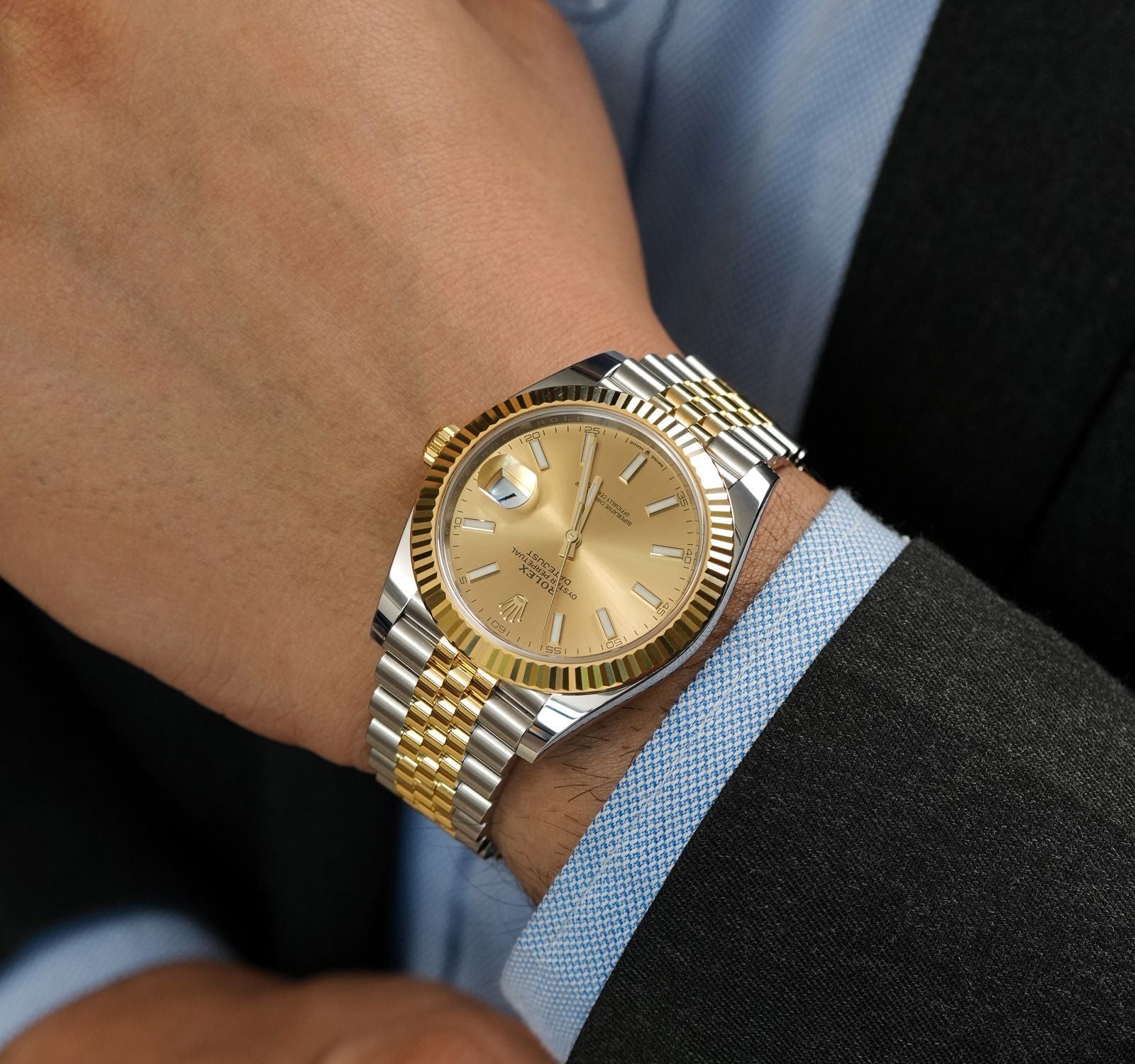 Selfika™ Men's Two Tone Champagne Automatic Watch 126333