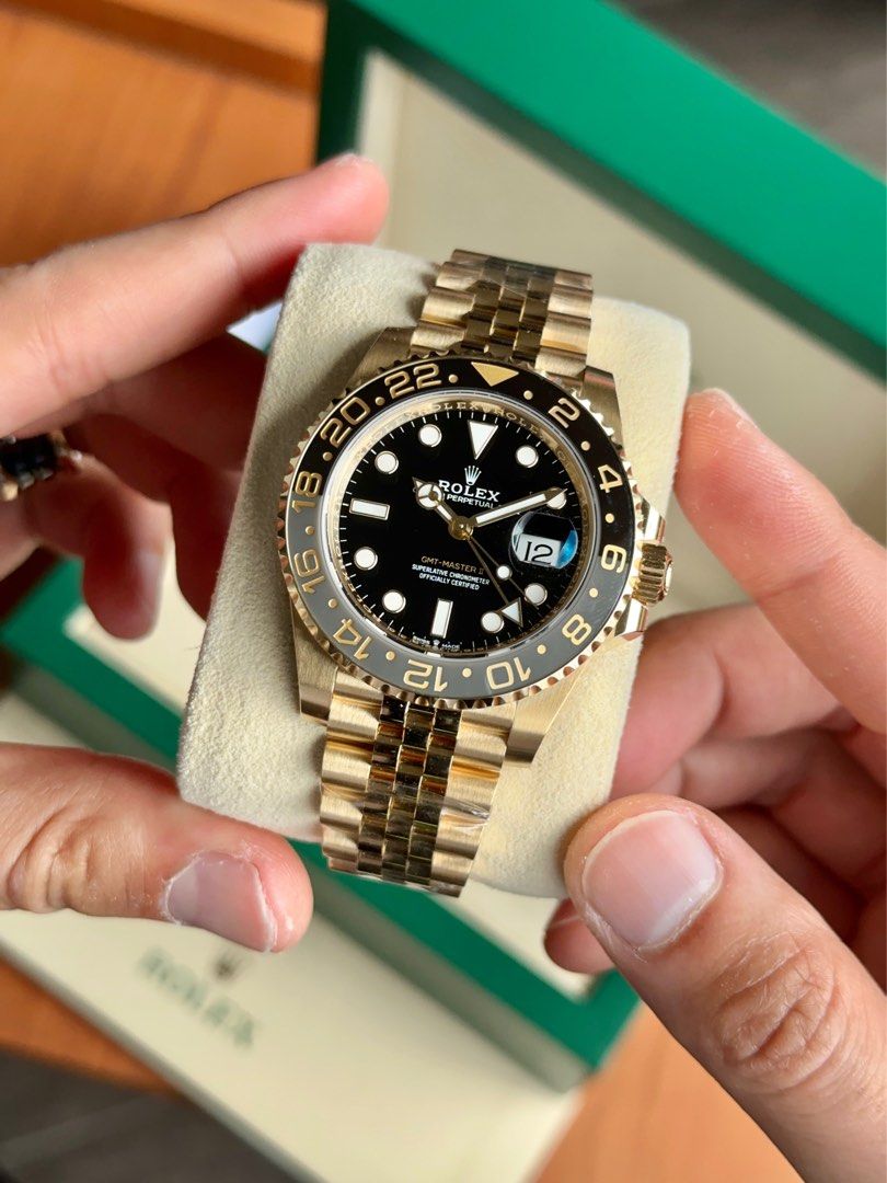 Selfika™ Men's GMT-Master II Two Tone Full Gold Automatic Watch