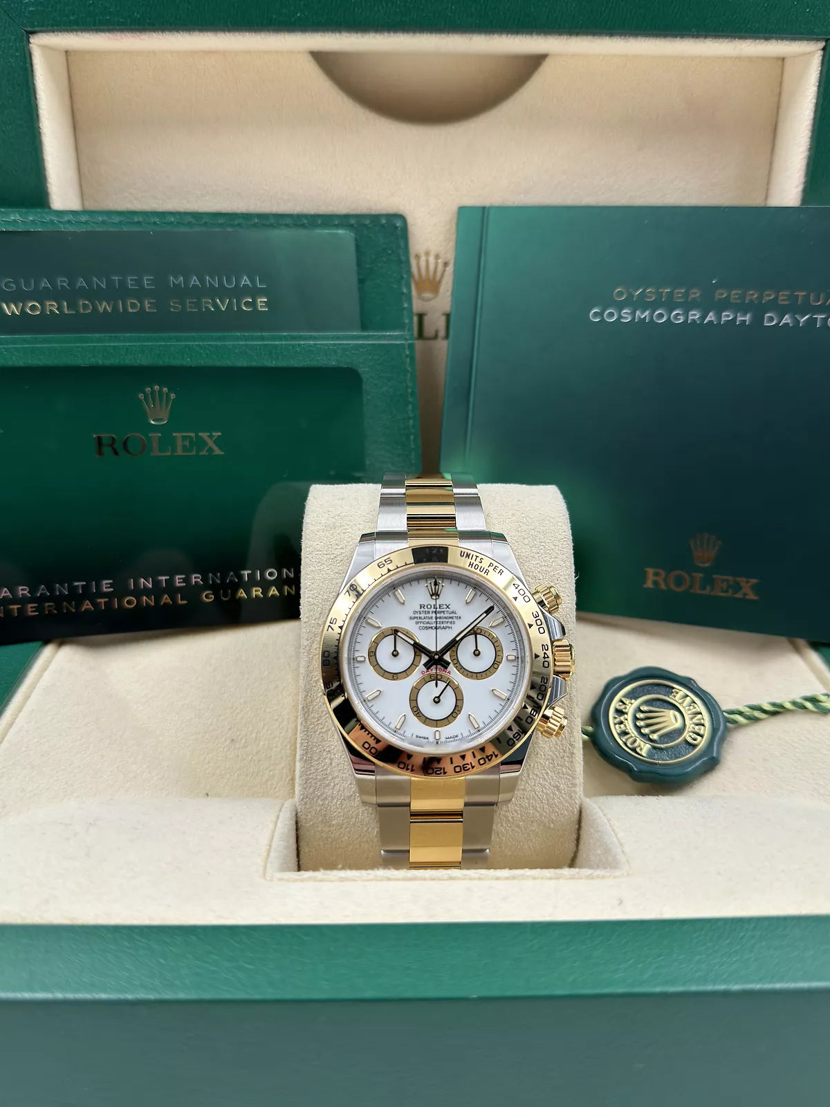 Selfika™ Men's Two Tone Chronograph Watch 1.6 in White Dial 126503