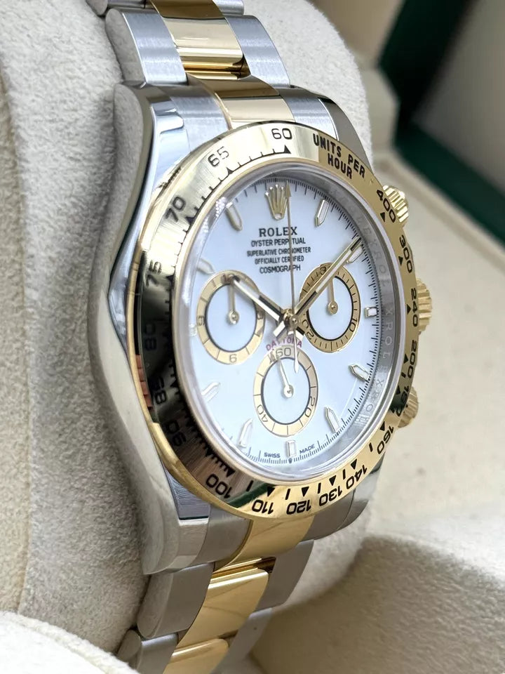 Selfika™ Men's Two Tone Chronograph Watch 1.6 in White Dial 126503