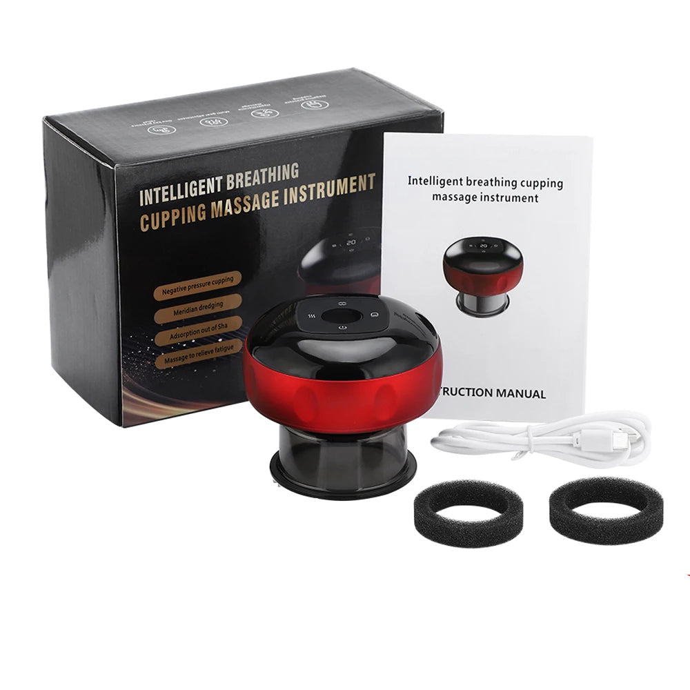 Selfika™ Intelligent Electric Vacuum Cupping Massager – 12-Level Red Light Heating & Dynamic Suction Device for Gua Sha and Pain Relief